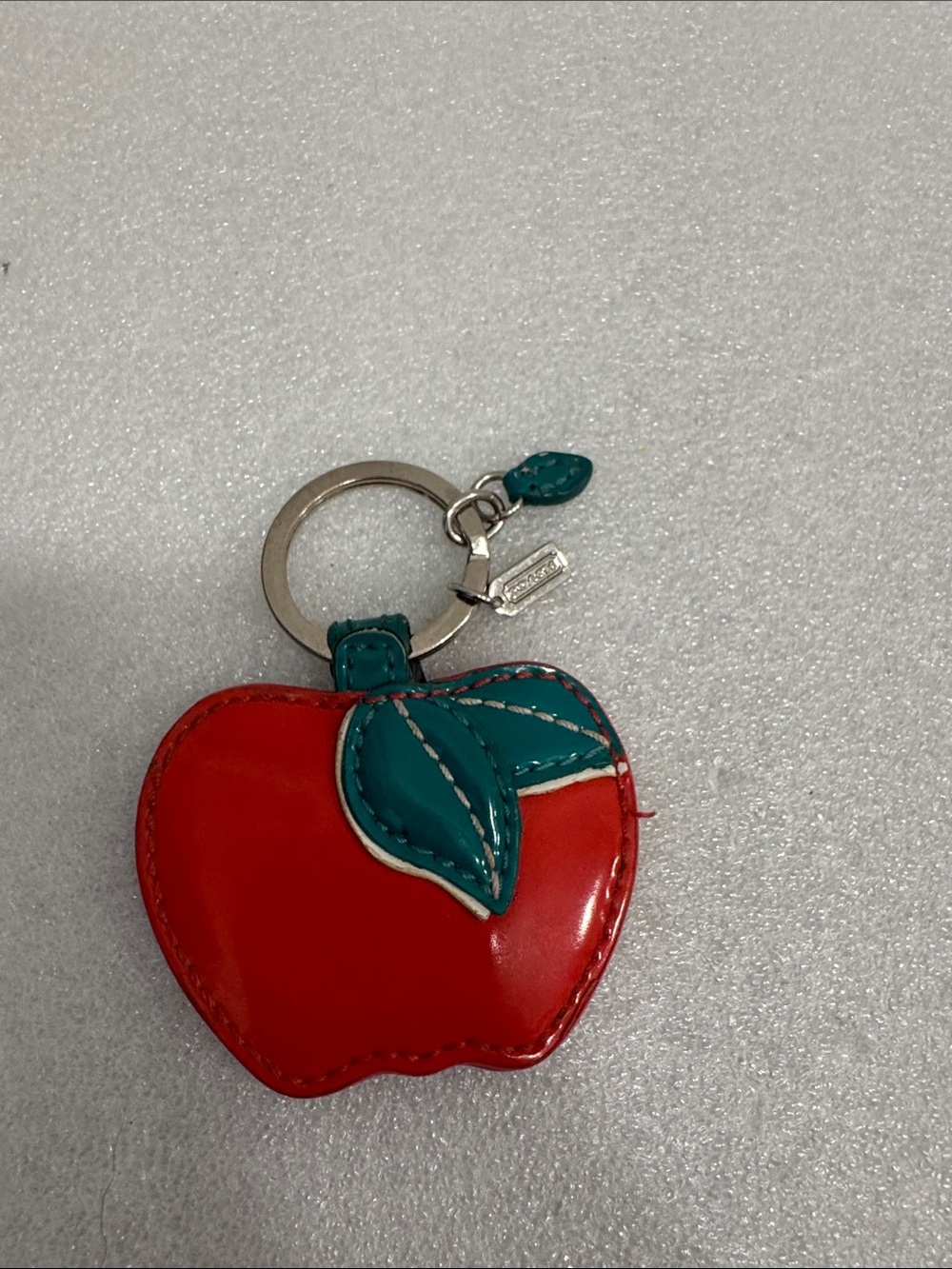 Coach apple patent leather bag charm keychain with hangtag